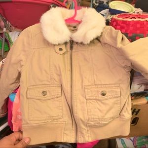 Tan denim jacket floral inside